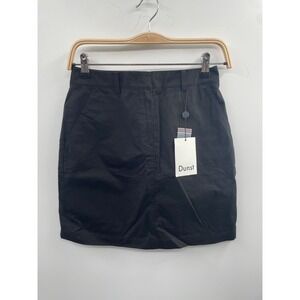 NWT Dunst A-line Mini Skirt Women's Small Black Pull-On Back Pockets 100% Cotton
